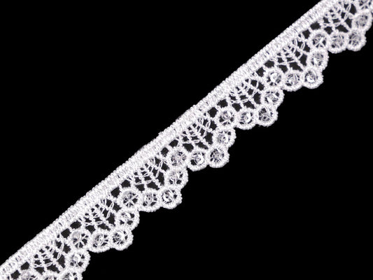 Image of lace with glitter 1.4 cm - white – available at Charlotte's Fabrics