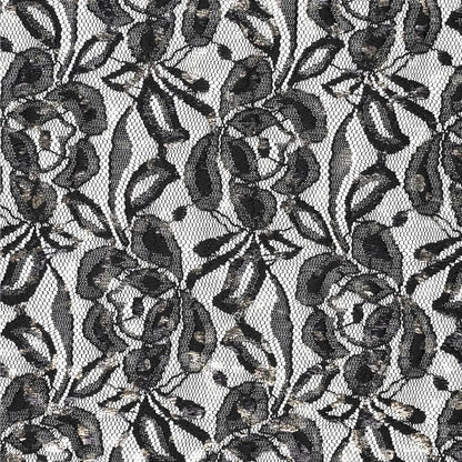 Image of Lace fabric “Lauren Foil Lace” – black 140 g/m² – available at Charlotte’s Fabrics