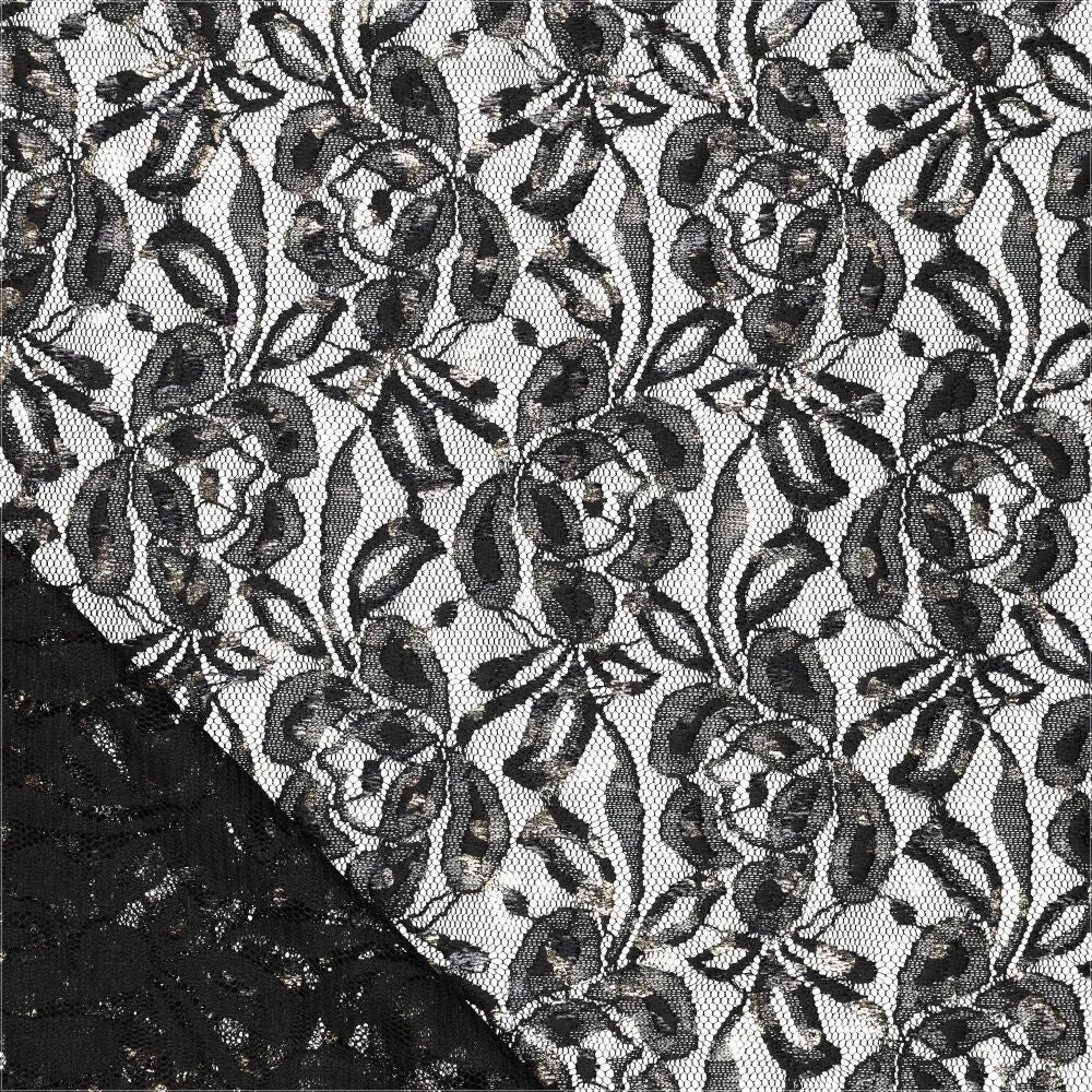 alt
Image of "Lauren Foil Lace" lace fabric – black 140 g/m² – available at Šarlotes audumi