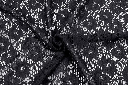 Image with lace fabric - black 115 g/m² – available at Charlotte Fabrics