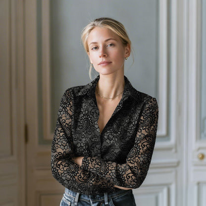 Image of lace fabric - black 130 g/m² – available at Šarlotes audumi