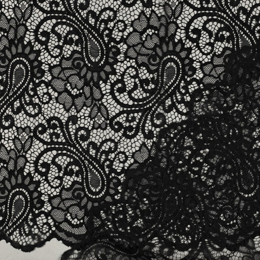 Image with lace fabric - black 130 g/m² – available at Charlotte's Fabrics