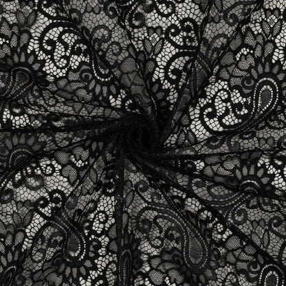 Image of lace fabric - black 130 g/m² – available at Šarlotes audumi