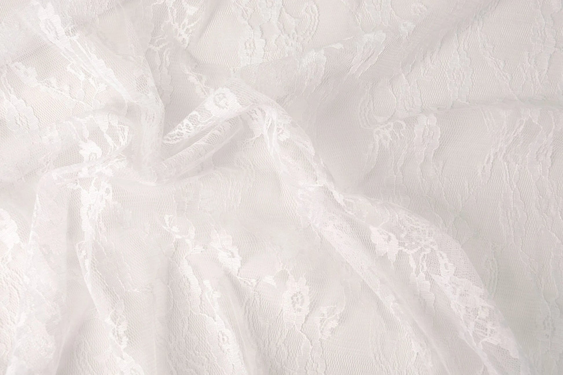 Fine lace fabric - white 50 g/m²