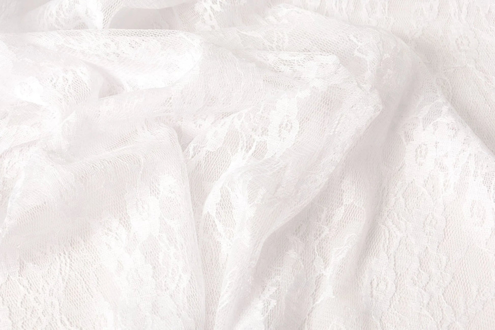 Fine lace fabric - white 50 g/m²