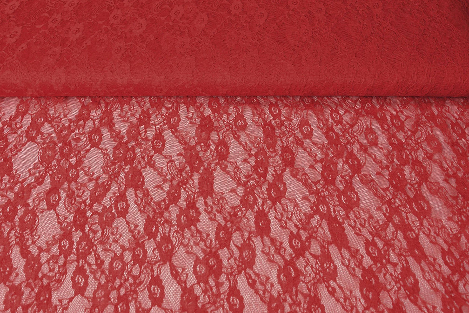 Image of delicate lace fabric - red 50 g/m² – available at Šarlotes audumi