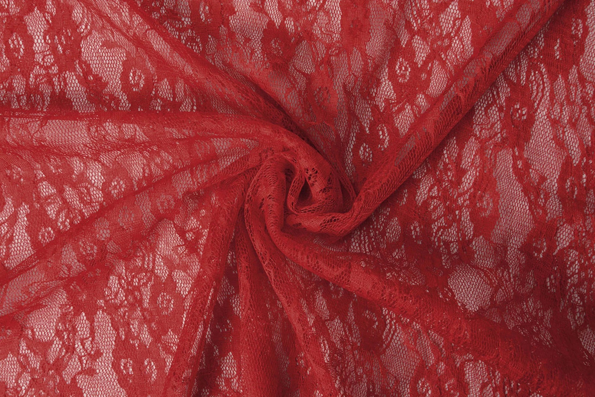 Image of fine lace fabric - red 50 g/m² – available at Charlotte's Fabrics