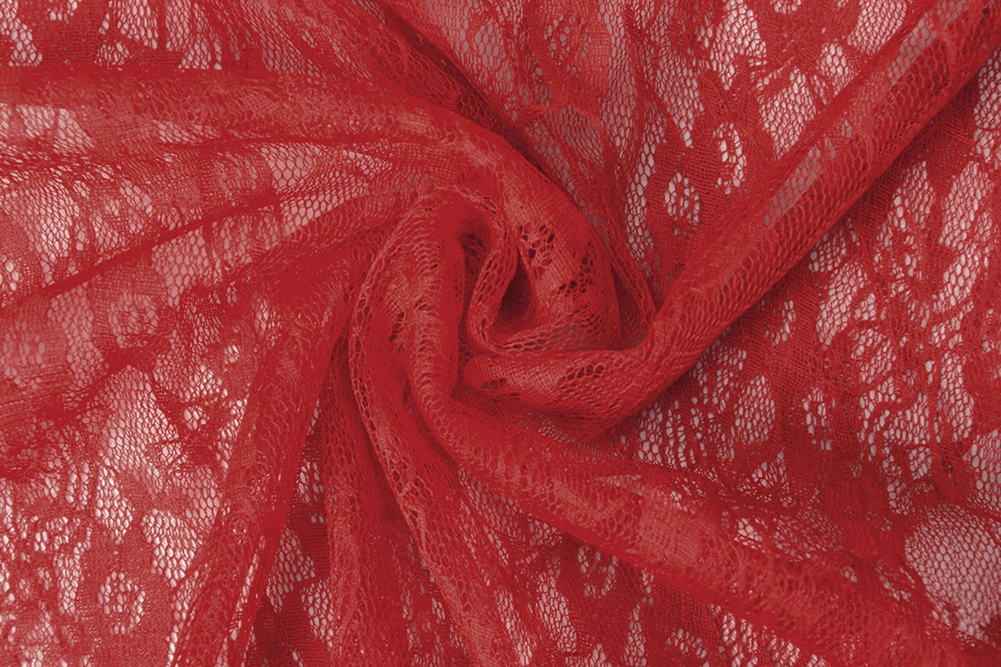 Image of delicate lace fabric - red 50 g/m² – available at Šarlotes audumi