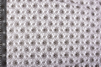 Image of fine lace fabric - chocolate brown flowers 75 g/m² – available at Šarlotes audumi
