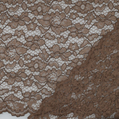 Image of lace fabric - chocolate shade 130 g/m² – available at Šarlotes audumi