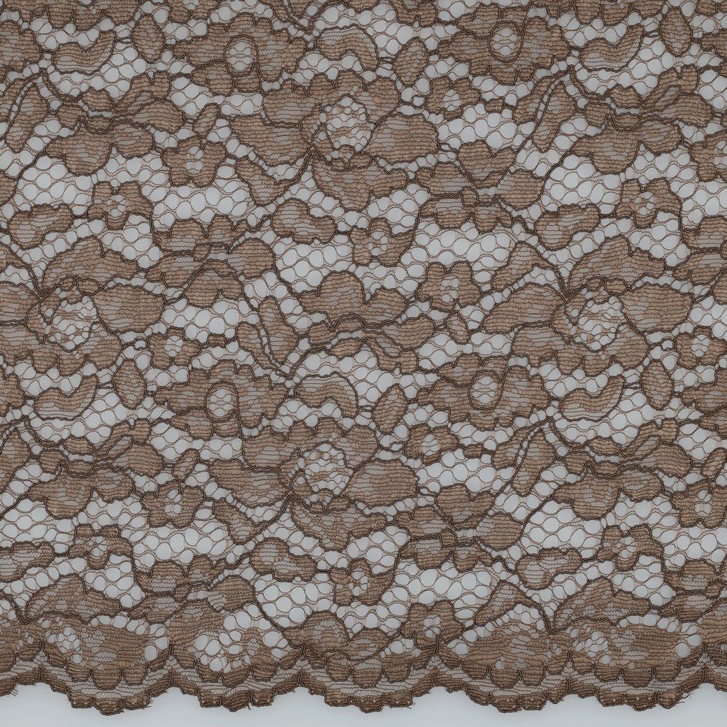 Image of lace fabric - chocolate shade 130 g/m² – available at Charlotte's Fabrics