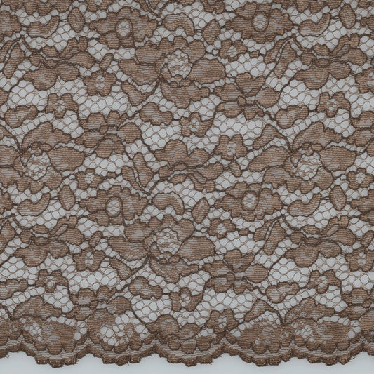 Image of lace fabric - chocolate shade 130 g/m² – available at Charlotte's Fabrics