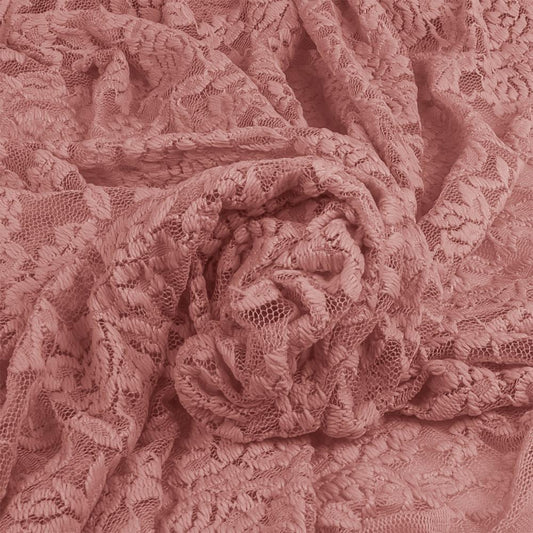 Image of lace fabric - dusty rose 145 g/m² – available at Šarlotes audumi
