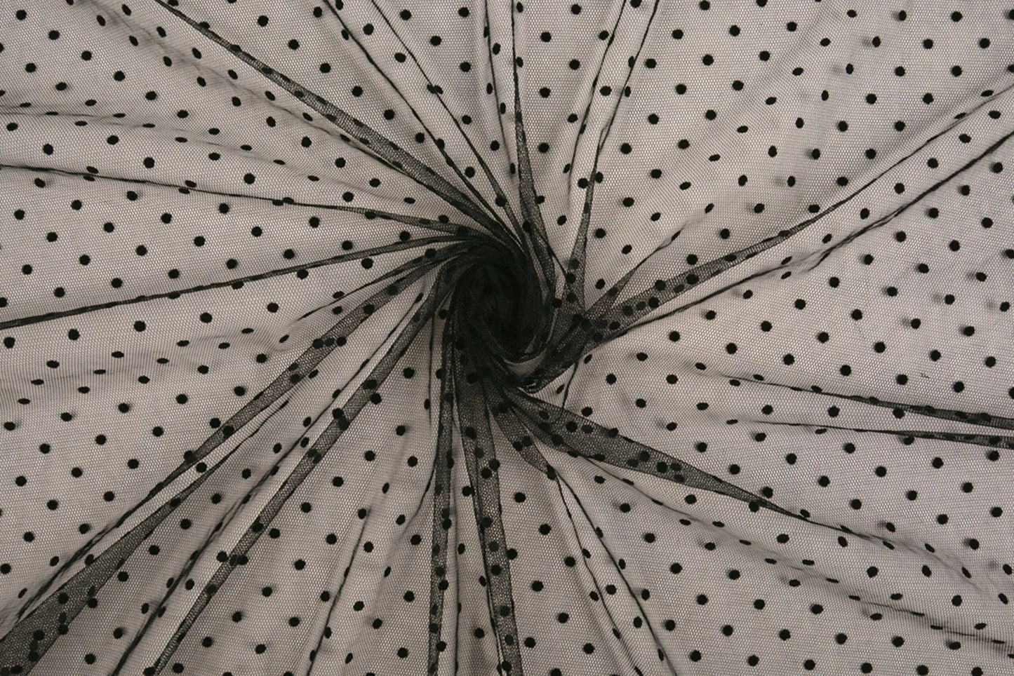 Soft tulle with polka dots - black