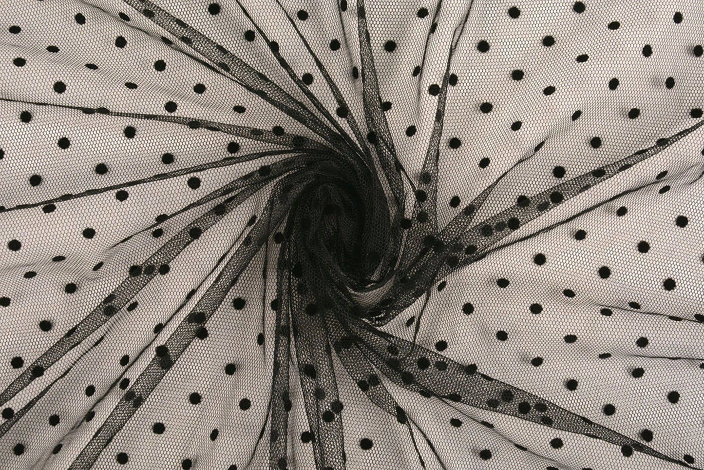 Soft tulle with dots - black