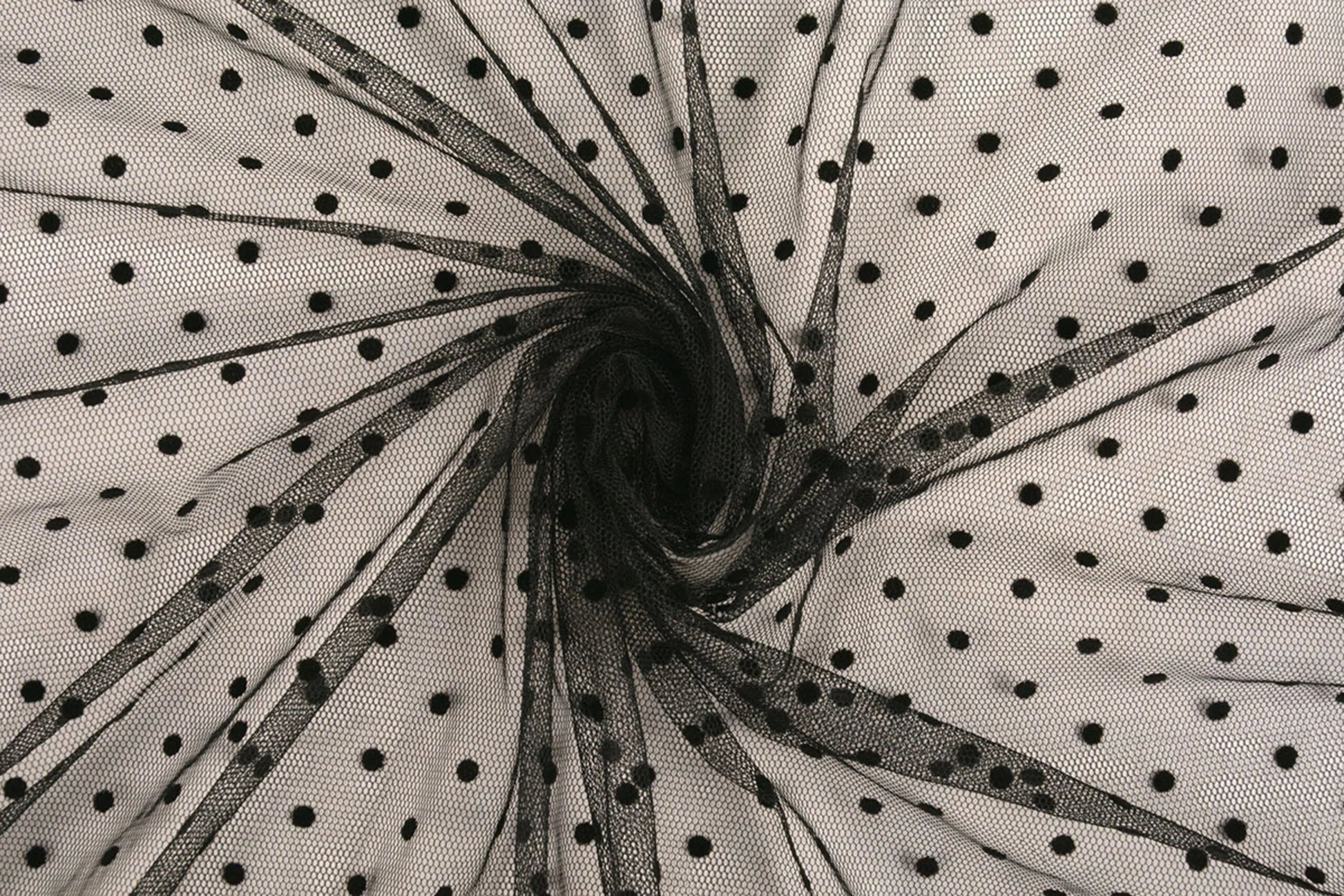 Soft tulle with dots - black