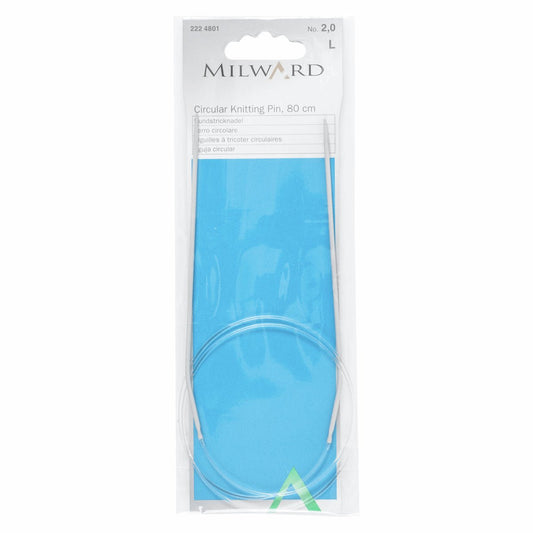Milward aluminum circular knitting needles - 2.00 mm x 80cm