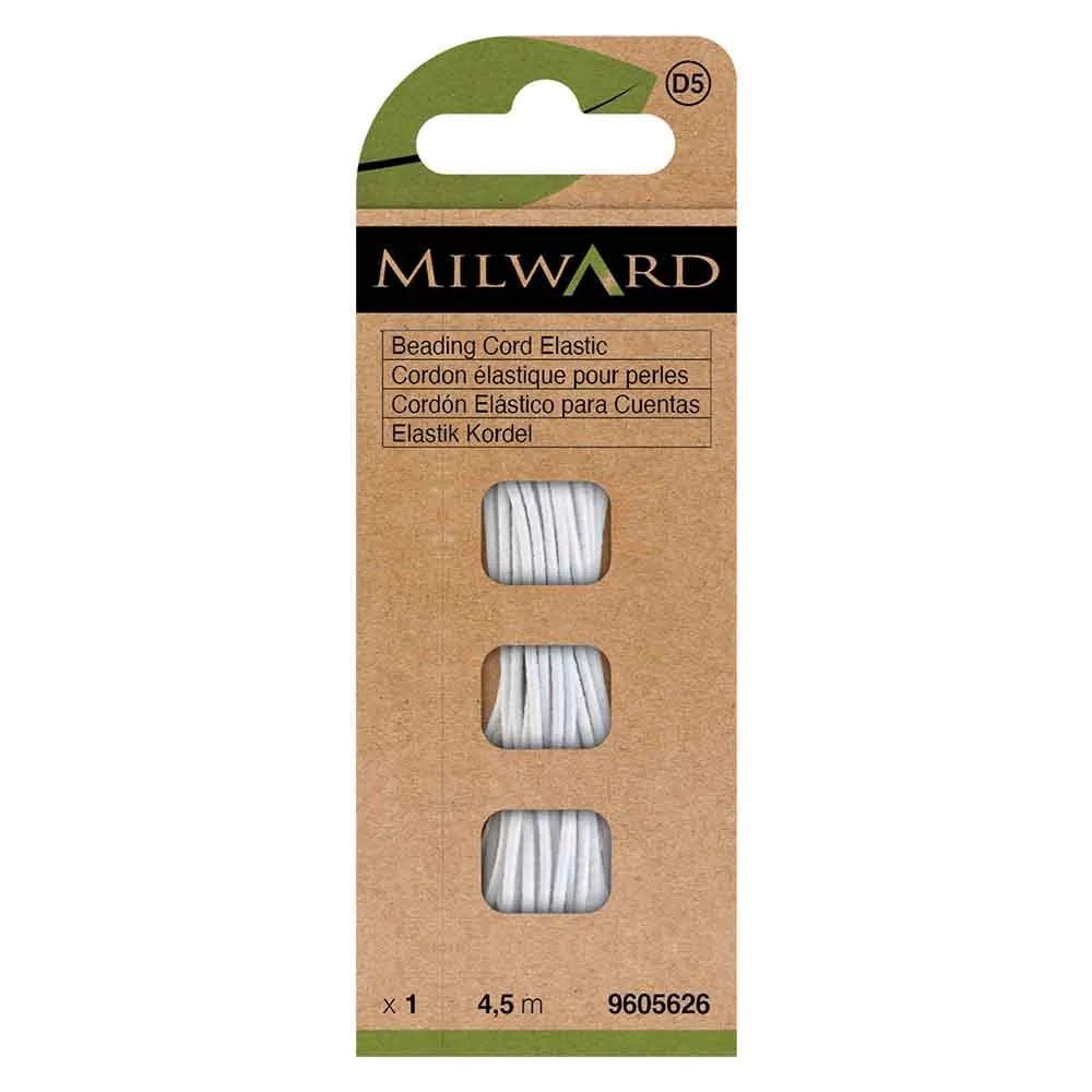 Milward elastic beading cord 1.3 mm 3.6m - white