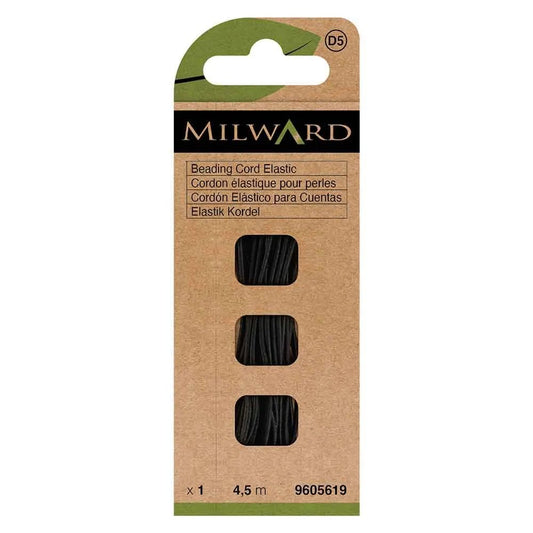 Milward elastic beading cord 1.3 mm 3.6m - black