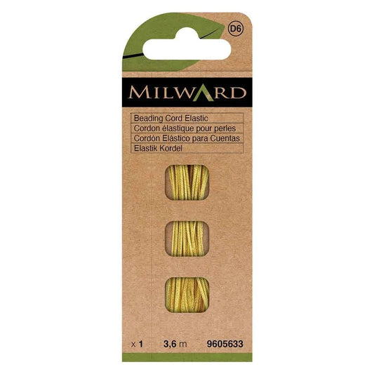 Milward elastic beading cord 1.3 mm 3.6m - gold