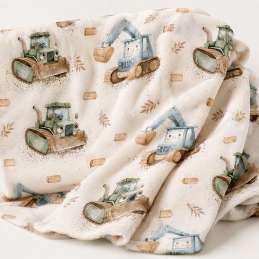Image with Minky fleece (smooth) - tractors 220 g/m² – available at Šarlotes audumi