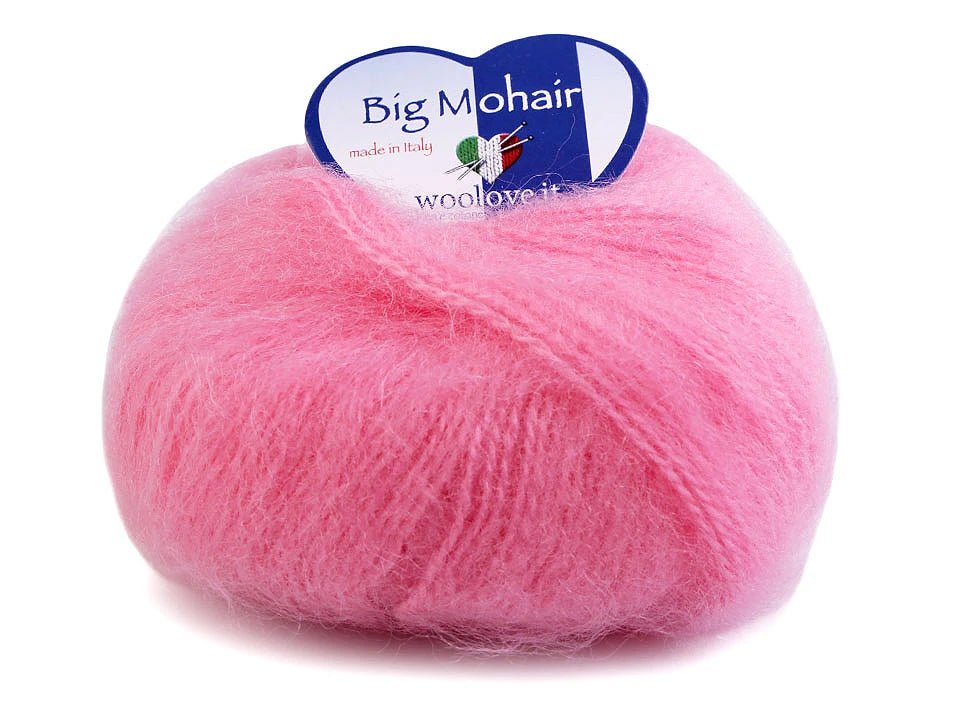 Mohair yarn - WOOLOVIT.IT 100 m 25 g - bright pink #14
