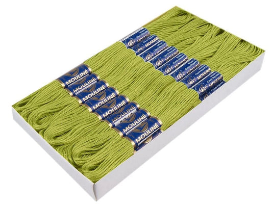 Mouliné thread, lime green, 8 m