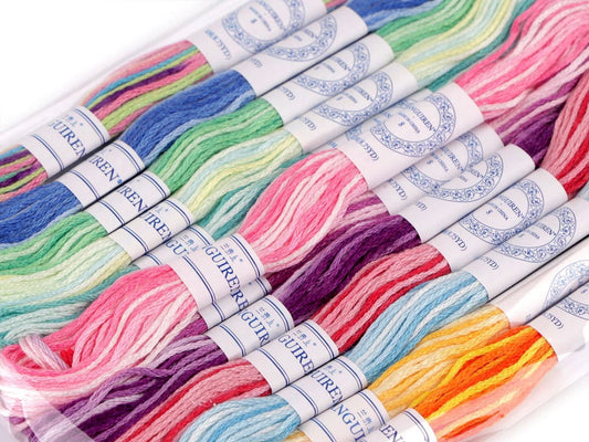 Image of embroidery floss set - multicolored, 12 pcs – available at Šarlotes audumi