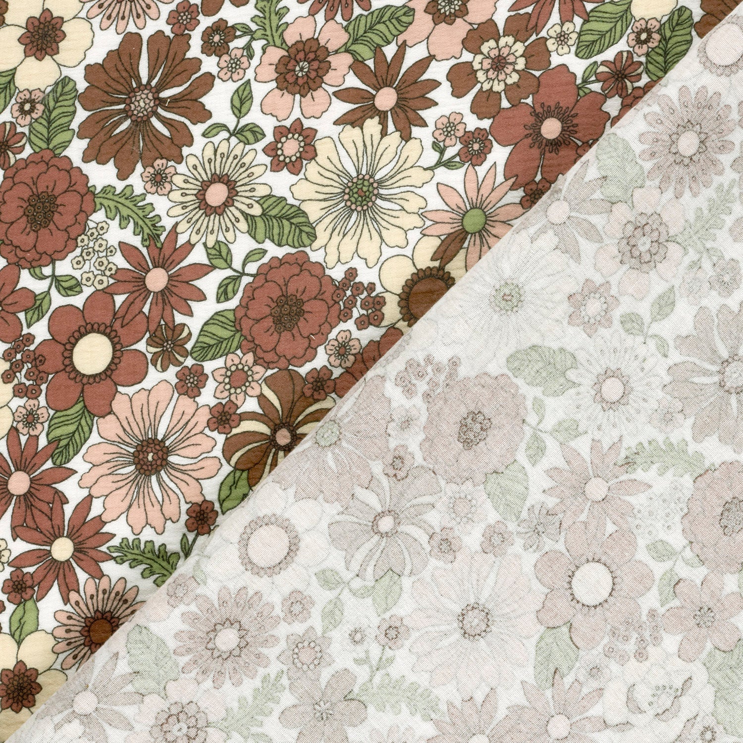 Image of Muslin - flowers of various sizes 120 g/m² – available at Šarlotes audumi