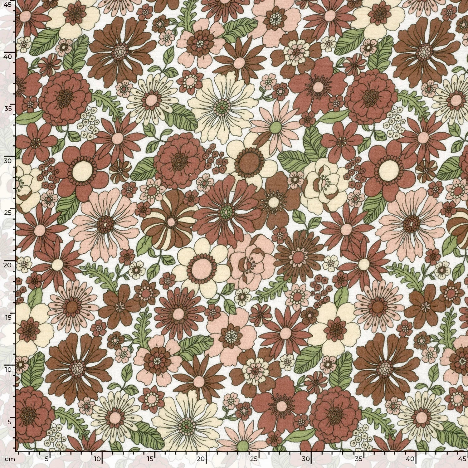 Image of Muslin - assorted-size flowers 120 g/m² – available at Charlotte's Fabrics