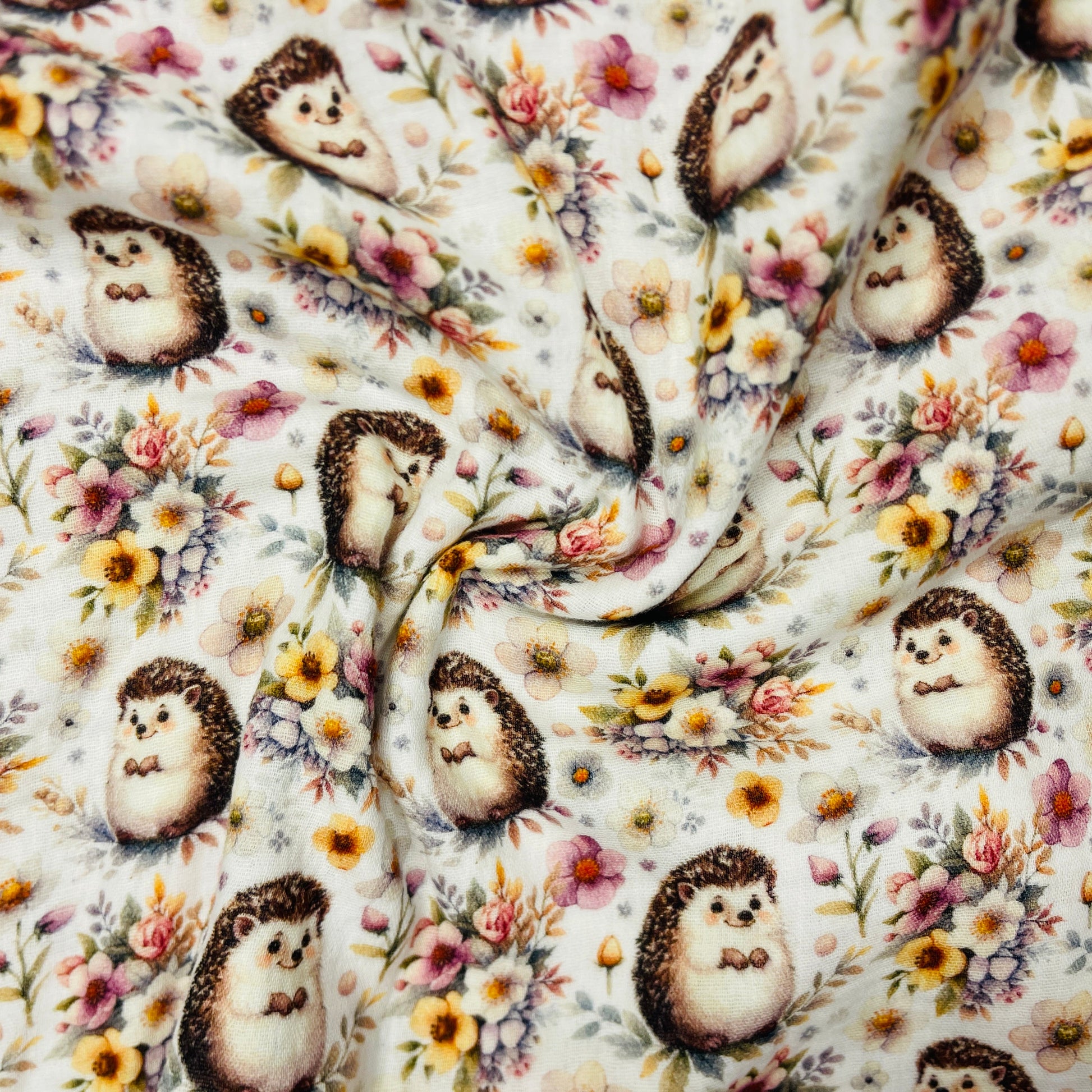 Muslin - hedgehogs 140 g/m²