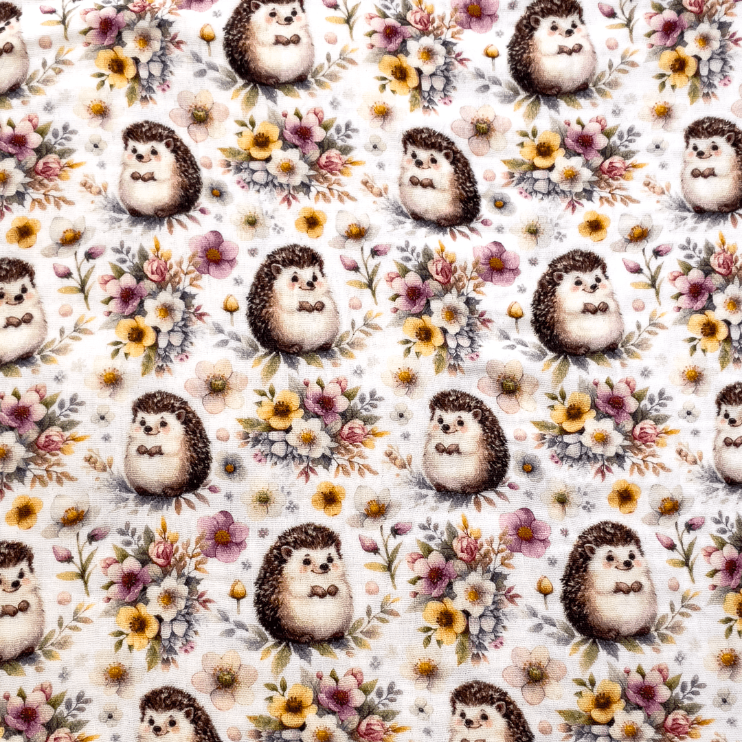 Muslin - hedgehogs 140 g/m²
