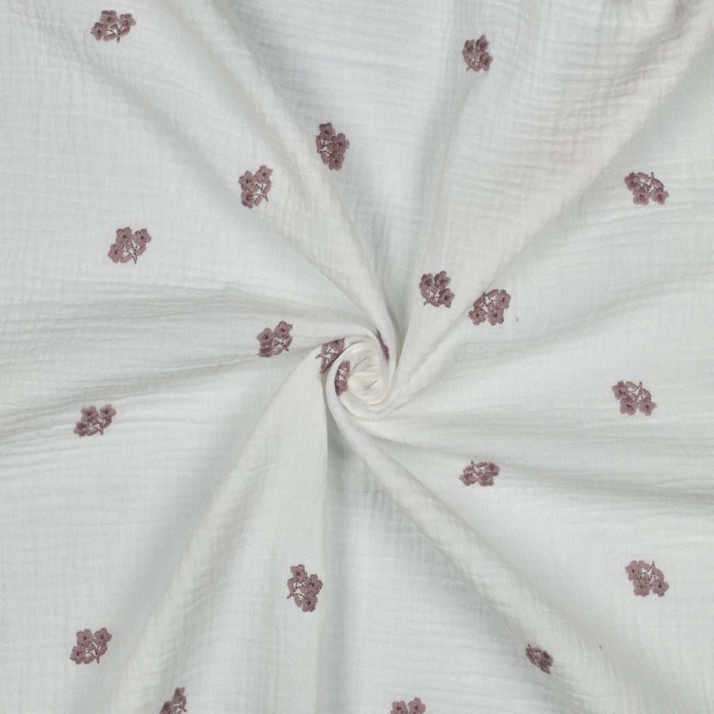 Image of Muslin - embroidered flowers 130 g/m² – available at Šarlotes audumi