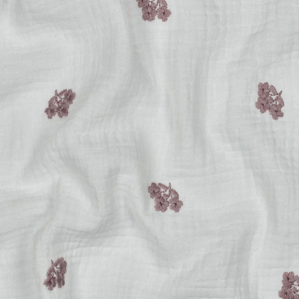 Image of Muslin - embroidered flowers 130 g/m² – available at Charlotte's Fabrics