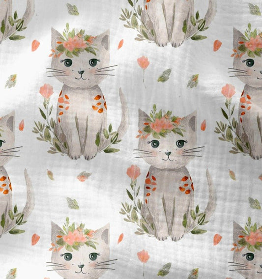 Image of Muslin - kittens 120 g/m² – available at Šarlotes audumi