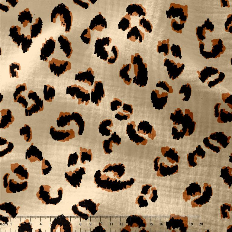 Muslin - leopard print 125 g/m²