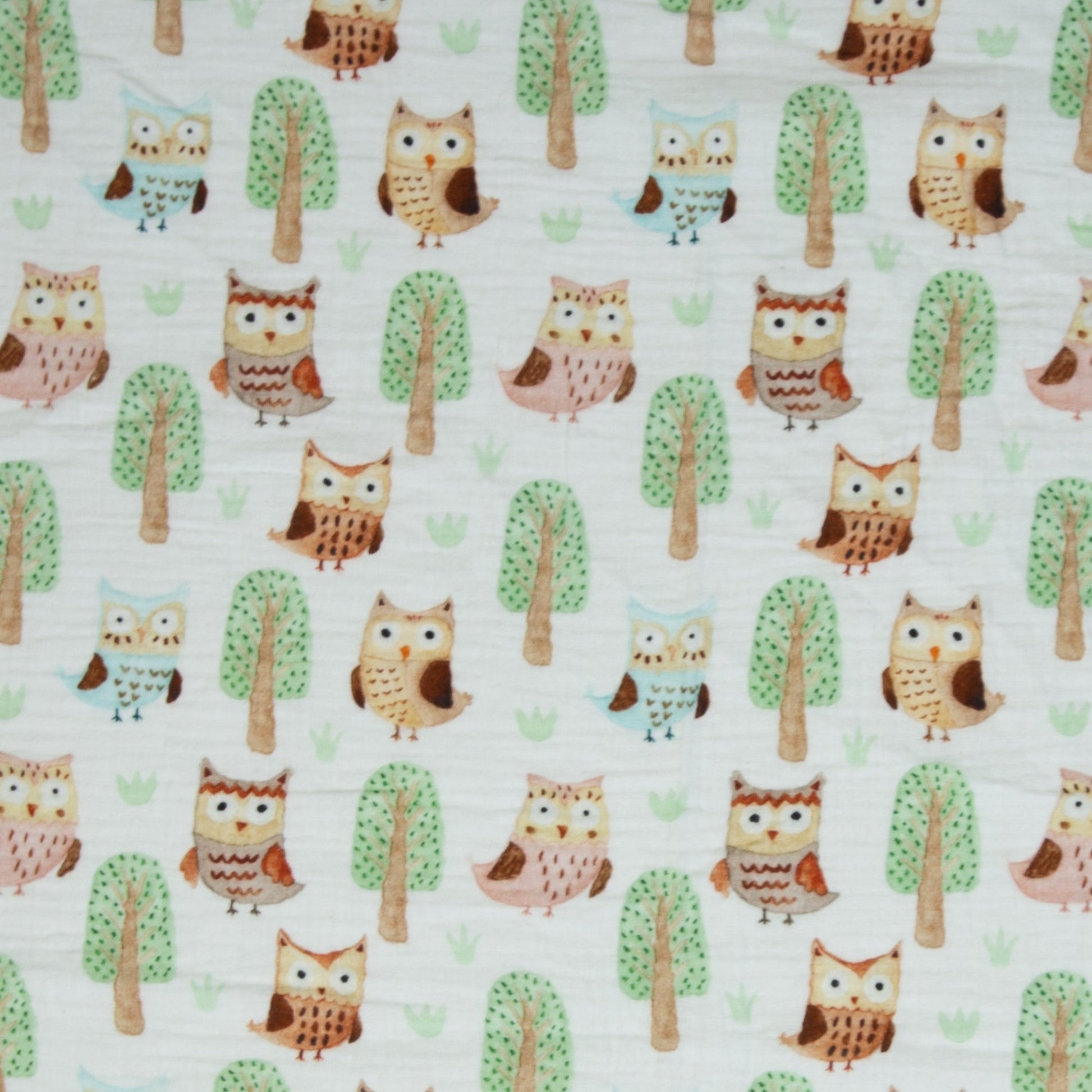 Muslin - owls 130 g/m²