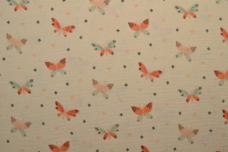 Muslin - butterflies 140 g/m²
