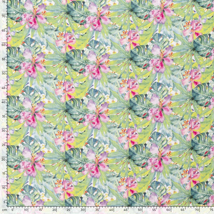 Muslin - tropical leaves 130 g/m²