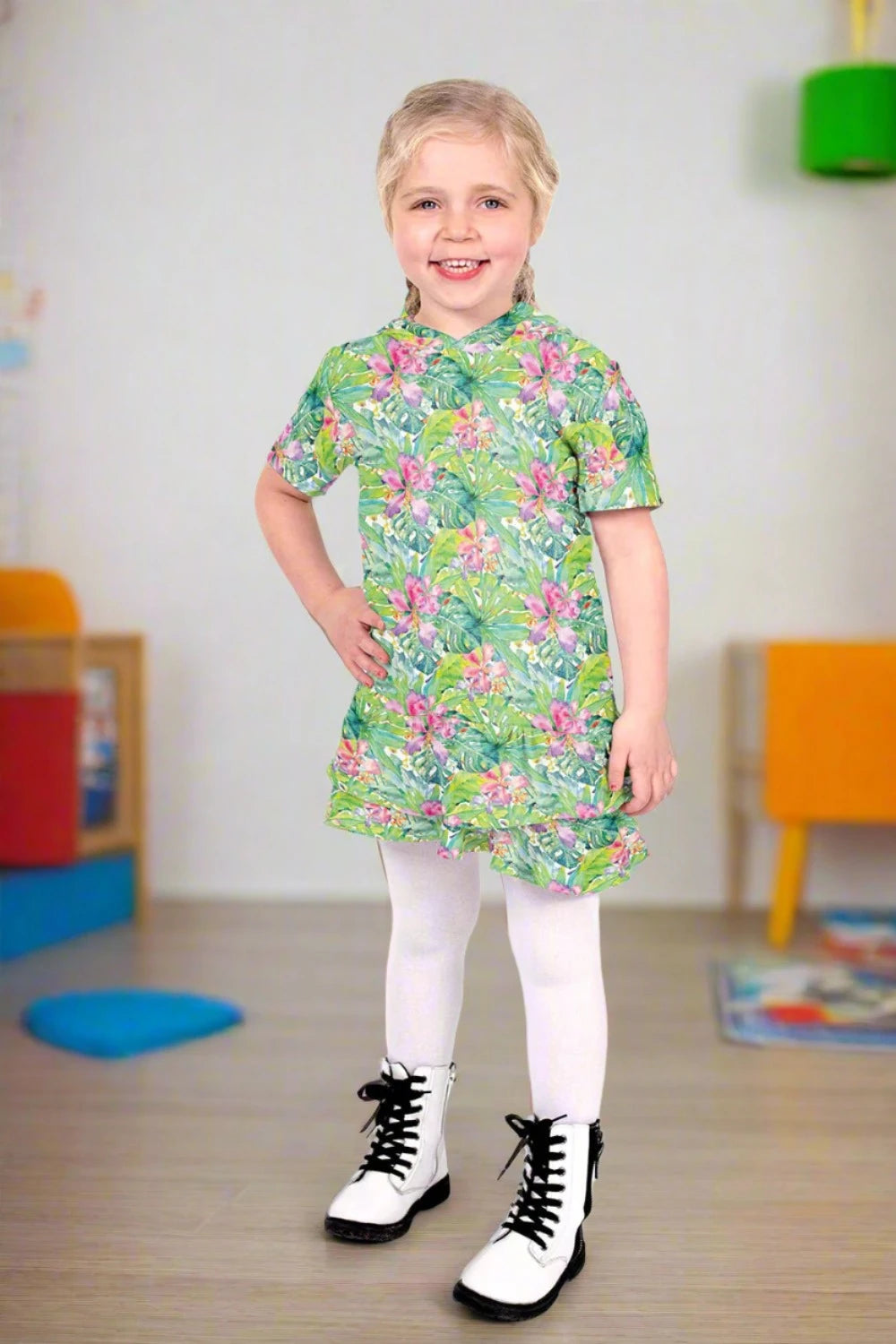 Muslin - tropical leaves 130 g/m²