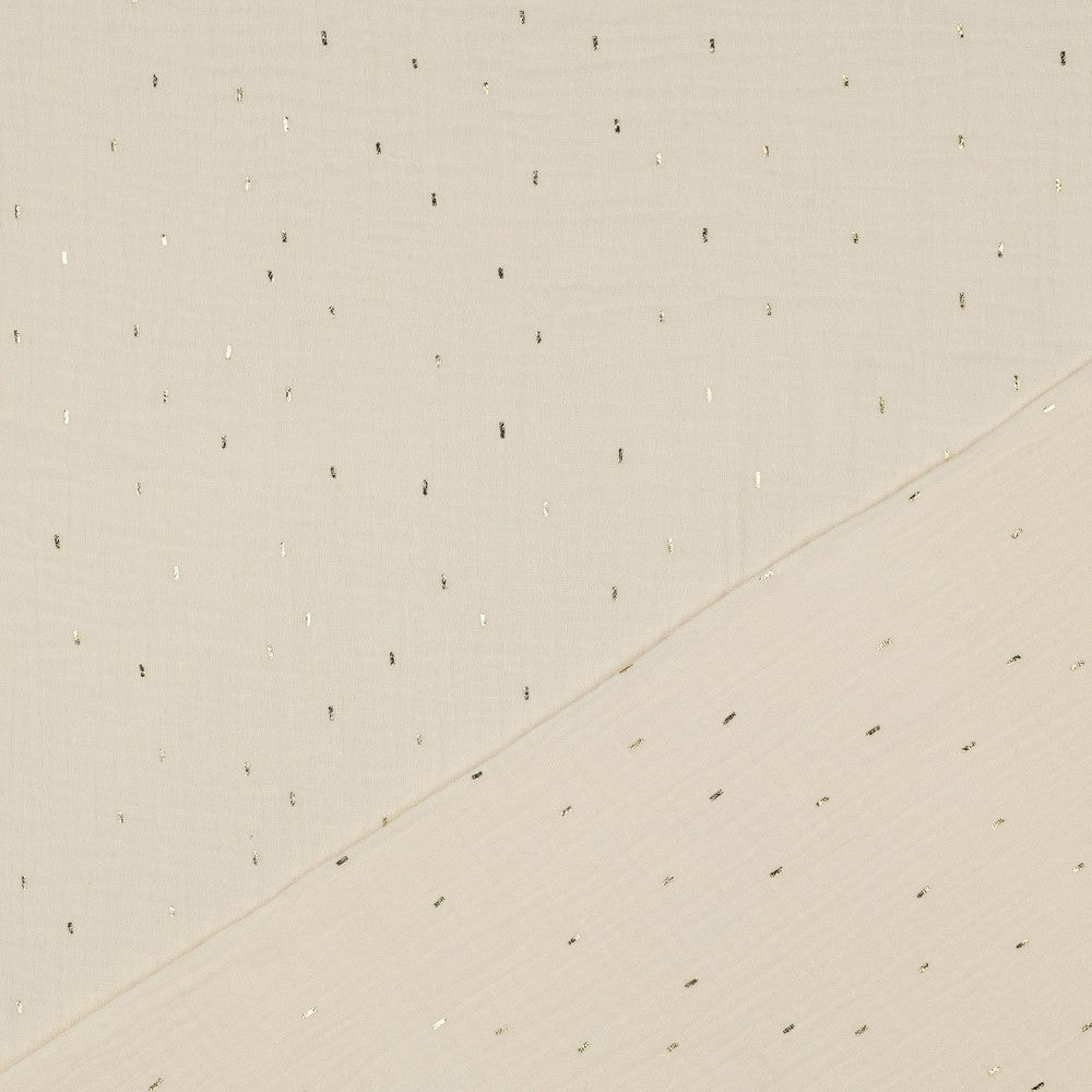 Muslin - gold dots on warm white 125 g/m²