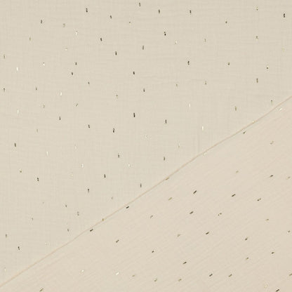 Muslin - gold dots on warm white 125 g/m²