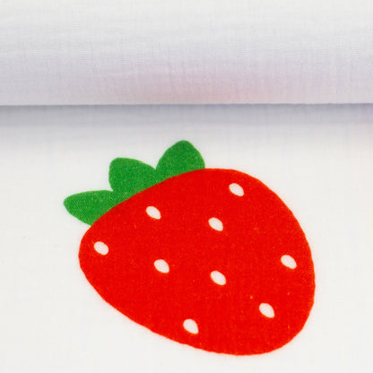 muslin - strawberries 130 g/m²