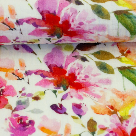 Muslin - Flowers 130 g/m²