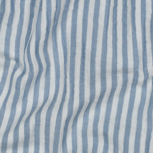 Image of Muslin - blue stripes 120 g/m² – available at Charlotte's Fabrics