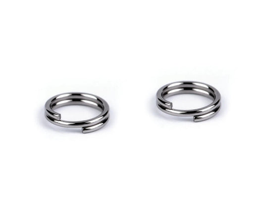 Image of stainless steel connecting rings (split jump rings) Ø6 mm 10 g – available at Charlotte's Fabrics
