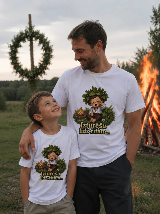 Image of Organic cotton T-shirt "I can hold out until tomorrow" – available at Šarlotes audumi