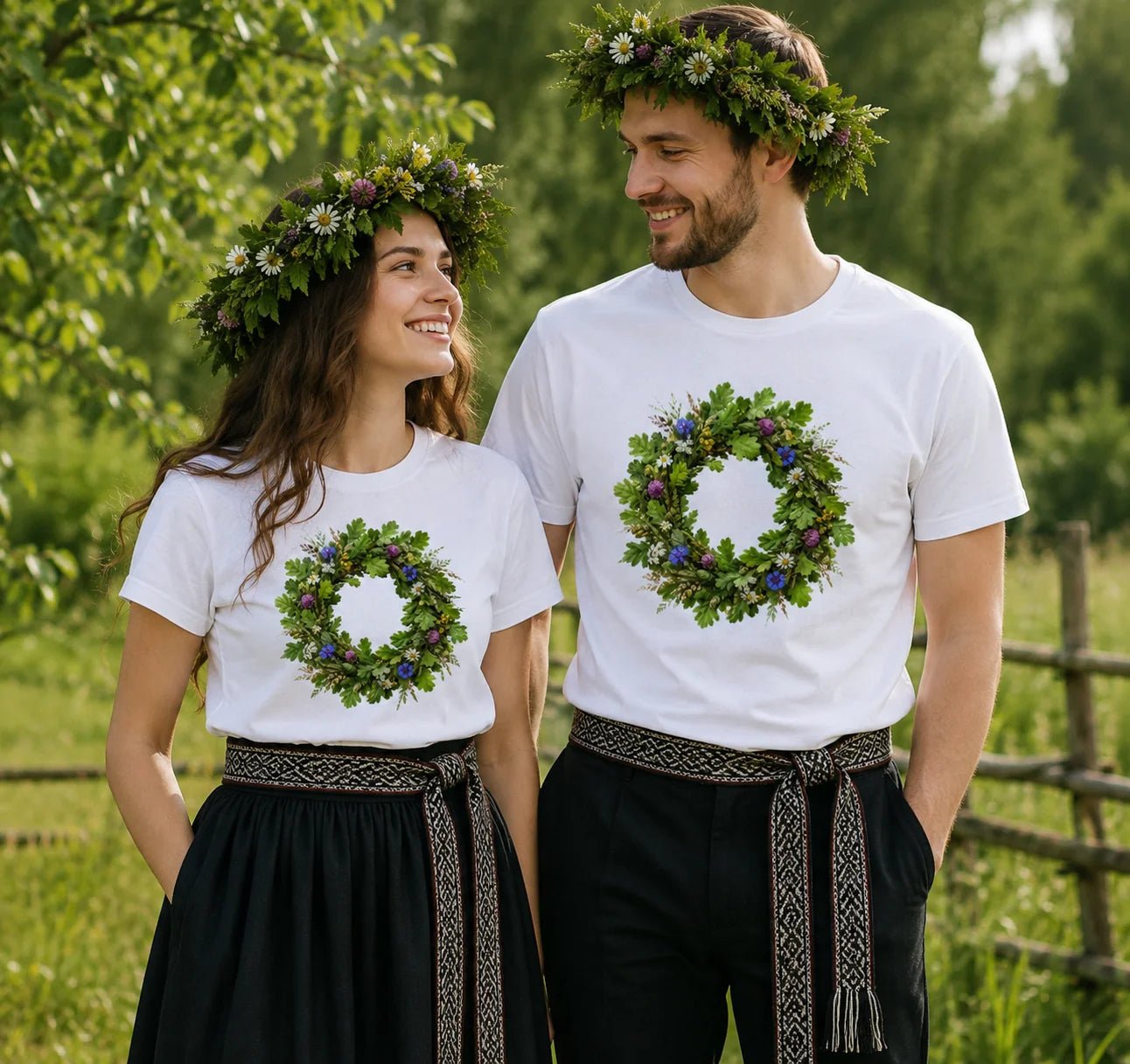 Image of an organic cotton T-shirt "Vainags" – available at Šarlotes audumi