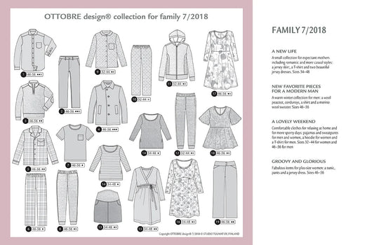 Zdjęcie OTTOBRE Design Family – magazynu krawieckiego z wykrojami w języku angielskim – dostępnego online w sklepie Šarlotes audumi