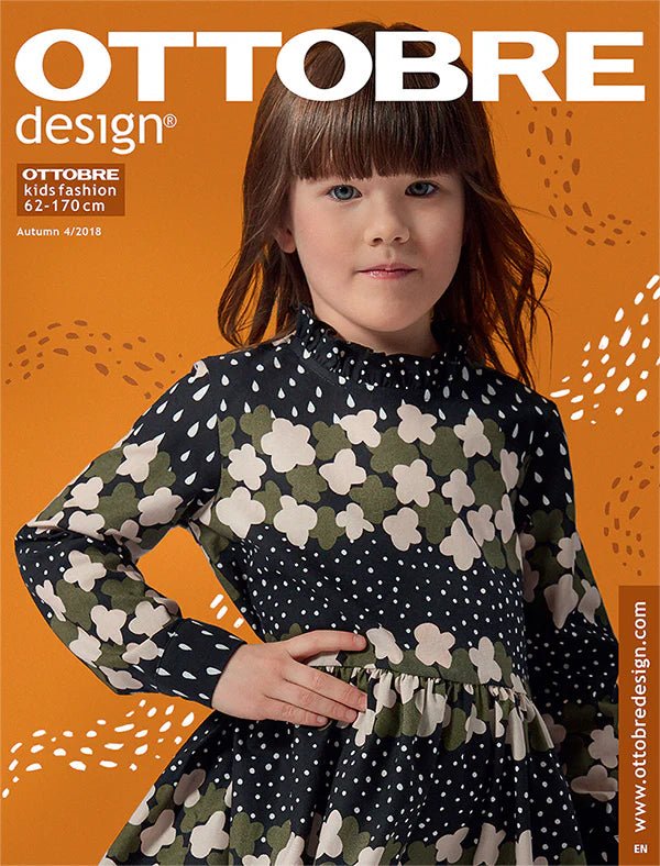 Zdjęcie magazynu z wykrojami odzieży dziecięcej OTTOBRE design Kids 4/2018 w języku angielskim – dostępnego online w sklepie Šarlotes audumi